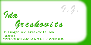 ida greskovits business card